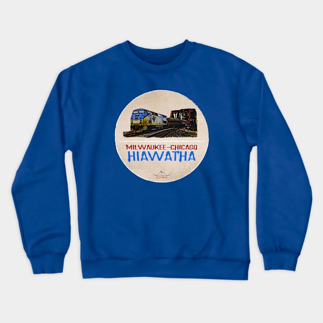 Amtrak Hiawatha • Milwaukee-Chicago Crewneck Sweatshirt by The MKE Rhine Maiden